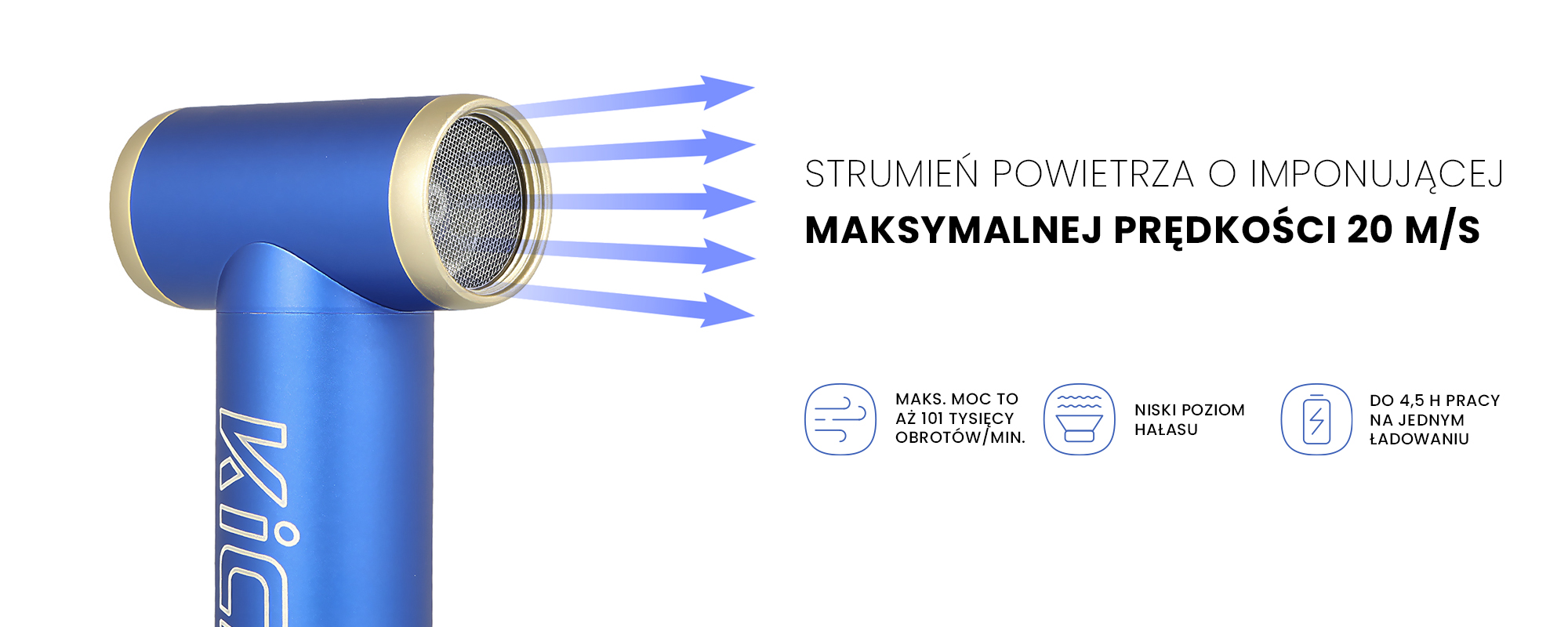 Dmuchawa wielofunkcyjna KiCA Jetfan 2 Kit - niebieska